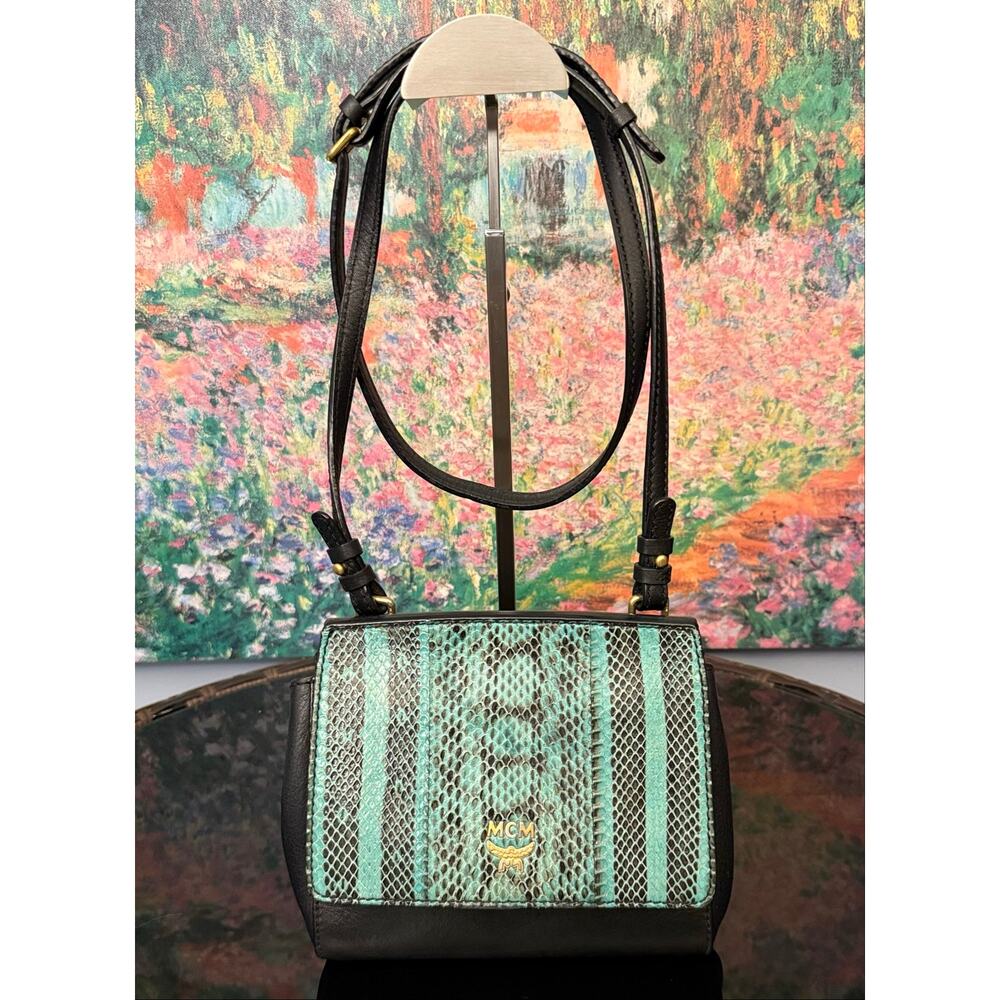 EUC Authentic MCM Leather and Python Crossbody Shoulder or Clutch Bag